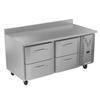 Victory Refrigeration VWRD67HC-4 67in (4) Drawer Worktop Refrigerator with 4in Backsplash 