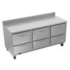 Victory Refrigeration VWRD72HC-6 72in Three-Section 6 Drawer Worktop Refrigerator 