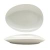 Front of the House DOS030BEP20 Tides 12in x 8-3/4in Scallop Porcelain Oval Plate - 2 per Case 