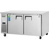 Everest Refrigeration ETWF2 52.25in Wide Two Section Undercounter Worktop Freezer 