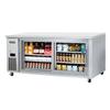 Everest Refrigeration ETGWR2 71in Wide Two Section Glass Door Undercounter Cooler 