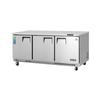 Everest Refrigeration ETBF3 71in Wide Three Section Undercounter Freezer 