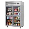 Everest Refrigeration ESGRH4 50in Wide Two Section Glass Door Reach-In Refrigerator 