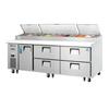 Everest Refrigeration EPPR3-D4 93in Wide 12 Pan Three Section Refrigerated Pizza Prep Table 