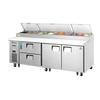 Everest Refrigeration EPPR3-D2 93in Wide 12 Pan Three Section Refrigerated Pizza Prep Table 