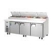Everest Refrigeration EPPR3 93in Wide 12 Pan Three Section Refrigerated Pizza Prep Table 