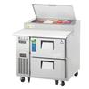 Everest Refrigeration EPPR1-D2 36in Wide 4 Pan One Section Refrigerated Pizza Prep Table 