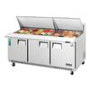 Everest Refrigeration EPBR3 71in Wide 30 Pan Three Section Mega Top Sandwich Prep Table 