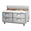 Everest Refrigeration EPBNWR2-D4 59in Wide 16 Pan Two Section Sandwich Prep Table 