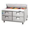 Everest Refrigeration EPBNR2-D4 47.5in Wide 12 Pan Two Section Sandwich Prep Table 