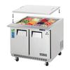 Everest Refrigeration EOTPS2 36in Wide 12 Pan Open Mega Top Sandwich Prep Table 