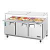Everest Refrigeration EOTP3 71in Wide 30 Pan Open Mega Top Sandwich Prep Table 