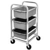 Channel Manufacturing BBC-3 21.5in x 18in Aluminum Three-Section Bus Bin Cart 