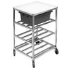 Channel Manufacturing AXDULR3 21in x 28.5in Welded Aluminum Bus Bin Cart with 9.5in Spacing 