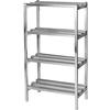 Channel Manufacturing DR2436-4 36inx24"Welded Aluminum Dunnage Shelving Unit with 16.5"Spacing 