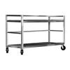 Channel Manufacturing MC2472-2 75in x 25in Aluminum Two-Shelf Oval Tray Cart 