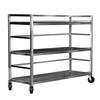 Channel Manufacturing MC2472-3 75in x 25in Aluminum Three-Shelf Oval Tray Cart 