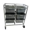 Channel Manufacturing BBC-6 42in x 18in Aluminum Mobile Bus Bin Cart with 10in Spacing 