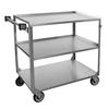 Channel Manufacturing US2135-3 39.5in x 22in Stainless Steel Three-Shelf Utility Cart 