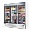 Everest Refrigeration EMSGR69 73in Wide Three Section Glass Door Merchandiser Cooler 