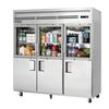 Everest Refrigeration EGSH6 74.75in Wide Three Section Six Door reach-In Refrigerator 