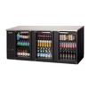 Everest Refrigeration EBB90G 89.25in Wide Three Section Glass Door Back Bar Refrigerator 