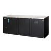 Everest Refrigeration EBB90-24 89.25in Wide Three Section Solid Door Back Bar Refrigerator 