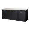Everest Refrigeration EBB90 89.25in Wide Three Section Solid Door Back Bar Refrigerator 
