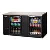 Everest Refrigeration EBB69G 68in Wide Two Section Glass Door Back Bar Refrigerator 