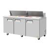 Refrigeration X XST-72-N 72.75in Wide 18 Pan Three Section Sandwich Salad Prep Table 