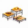 Cal-Mil 1711-7-60 Bamboo 12in x 12in x 7"H Black Iron Display Riser 