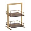 Cal-Mil 3494-2-112 Heritage 12in x 12in x 21"H Gold Frame 2-Tier Merchandiser 