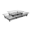 Cal-Mil IP402-13 48in x 24 x 12.5"H Black 2-Tier Ice Display Pedestal 