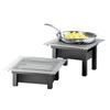 Cal-Mil 1348-12-13 Modern 12in x 12in Square Black Chafing Dish Stand 