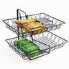 Cal-Mil 1291-2 18in x 15"H Black Wire 2-Tier Basket Display Stand 