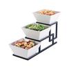 Cal-Mil 3404-13 Union 6.5in x 19in x 12"H Black Metal 3-Tier Display Stand 