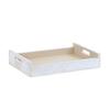 Cal-Mil 22454-1014-113 Newport 17.25in x 12.5in White-Washed Pine Wood Serving Tray 