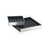 Cal-Mil 392-010 4in x 4in Black Drip Tray with Silver Trim - 1dz 