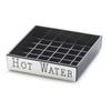Cal-Mil 632-3 4in x 4in Black Drip Tray with Silver Trim - 1dz 