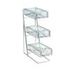Cal-Mil 1235-39-43 5.25in x 14in Platinum Wire 3-Tier Condiment Organizer 