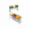 Cal-Mil 1806-5-39 13.5in x 5.5in Silver Finish Iron Condiment Organizer 