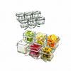 Cal-Mil 1809-39 14in x 9in Silver Iron 2-Tier Condiment Organizer 