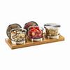 Cal-Mil 1850-4-60 Bamboo 16in x 6in Stainless Steel Cold Condiment Holder 