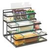 Cal-Mil 3603-13 16in x 14.75in x 13.5"H Black Metal 3-Tier Condiment Organizer 