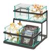 Cal-Mil 3604-13 10.25in x 11in x 11.5in Black Metal 2-Tier Condiment Organizer 
