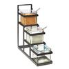 Cal-Mil 3605-13 14.75inx 4.5in x 13.5"H Black Metal 3-Tier Condiment Organizer 