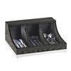 Cal-Mil 3802-87 Cinderwood 13.75in x 11.5in x 3.1in Dark Oak Flatware Organizer 