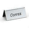 Cal-Mil 228-1-010 3in x 1.5"H Silver "Coffee" Beverage Tent Sign - 1dz 