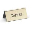 Cal-Mil 228-1-011 3in x 1.5"H Gold "Coffee" Beverage Tent Sign - 1dz 