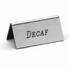 Cal-Mil 228-2-010 3in x 1.5"H Silver "Decaf" Beverage Tent Sign - 1dz 